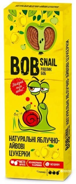 Цукерки Bob Snail Roll натуральні яблучно-айвові, 30 г