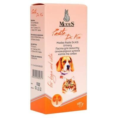 Паста ModeS Paste Dr.KIS Urinary для захисту сечовивідних шляхів котів та собак, 50 г