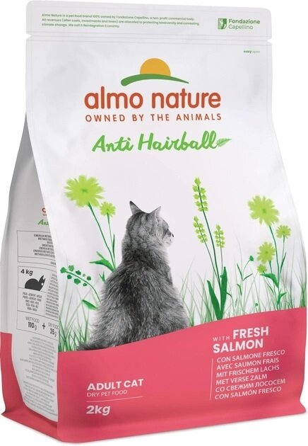 Корм сухий Almo Nature Holistic Cat для виведення шерсті у дорослих котів зі свіжим лососем, 2 кг