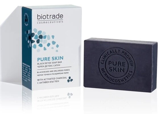 Мило-детокс Biotrade Pure Skin для шкіри обличчя та тіла з розширеними порами, 100 г