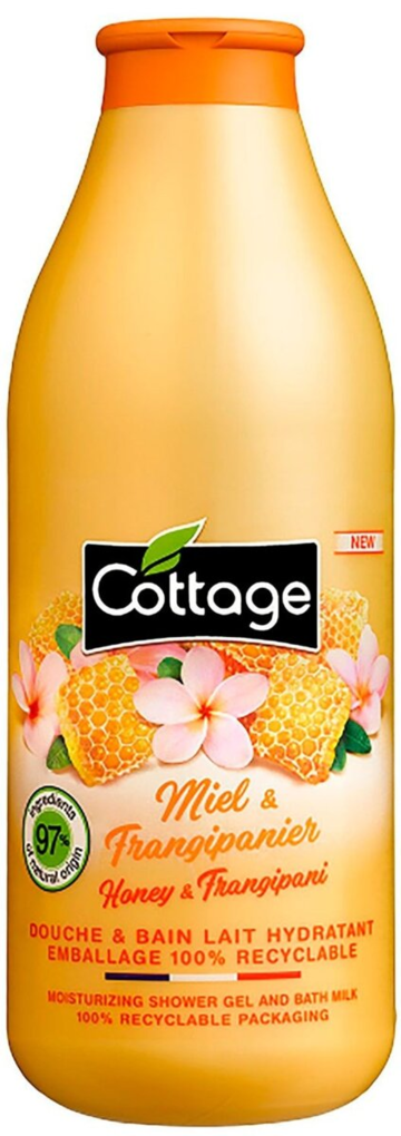 Гель для ванни та душу Cottage Moisturizing Shower Gel And Bath Milk зволожуючий Мед + Франжипані, 750 мл