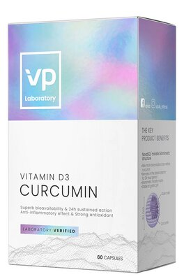 Куркумін Д3 VPLab Curcumin + Vitamin D3 капсули по 596 мг №60