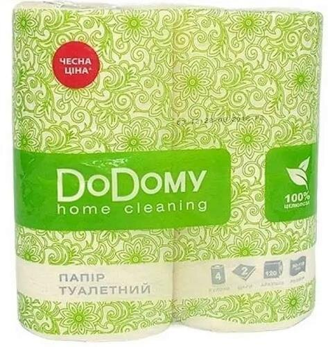 Туалетний папір DoDomy 2 шари білий, 4 рулони