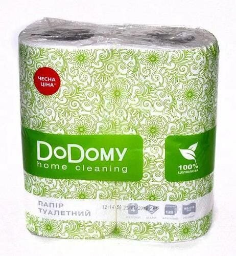 Туалетний папір DoDomy 2 шари білий, 4 рулони