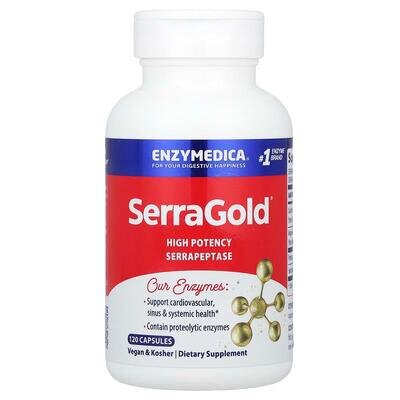 Серрапептаза для серця Enzymedica SerraGold високоефективна, 120 капсул