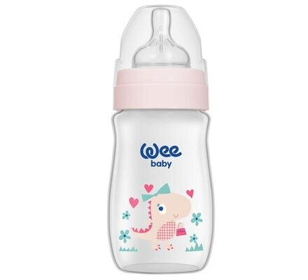 Пляшечка для годування Wee Baby Classic Plus PP з широкою шийкою, силіконова соска №1, 250 мл