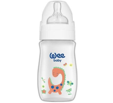 Пляшечка для годування Wee Baby Classic Plus PP з широкою шийкою, силіконова соска №1, 250 мл