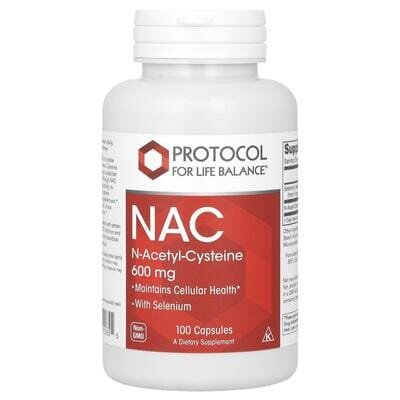N-ацетилцистеїн Protocol for Life Balance NAC N-Acetyl-Cysteine 600 мг, 100 капсул