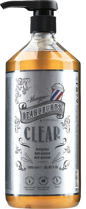 Шампунь Beardburys Clear очищуючий для волосся, схильного до жирності, 1000 мл