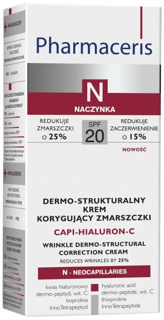 Крем для обличчя Pharmaceris N Capi-Hialuron-C SPF20 дермаструктуруючий коригуючий зморшки, 50 мл