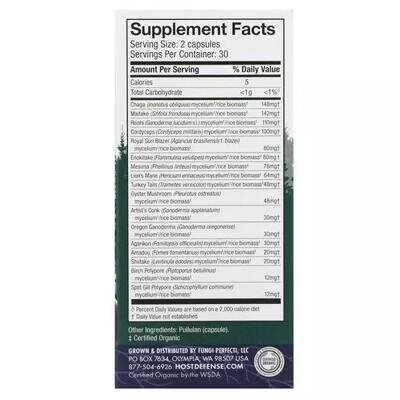 Грибний комплекс Fungi Perfecti Mushrooms Comprehensive Immune Support, 60 капсул