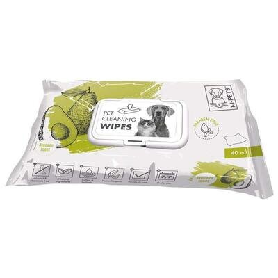 Серветки вологі M-Pets Pet Cleaning Wipes Avocado очищаючі для собак, котів і гризунів, 40 штук