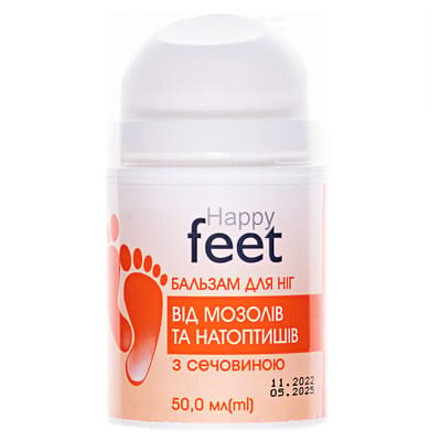 Бальзам для ніг Happy Feet від мозолів і натоптишів з сечовиною, 50 мл