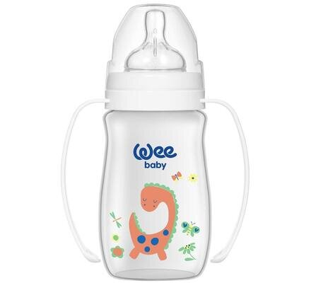 Пляшечка для годування Wee Baby Classic Plus PP з широкою шийкою з ручками, силіконова соска №1, 250 мл