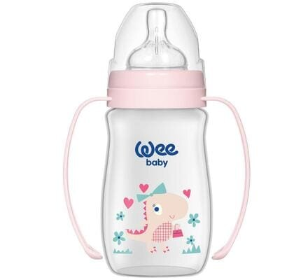 Пляшечка для годування Wee Baby Classic Plus PP з широкою шийкою з ручками, силіконова соска №1, 250 мл