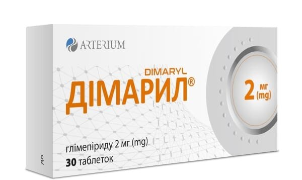 Дімарил таблетки по 2 мг №30 (10х3)