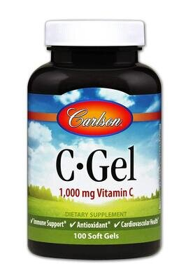 Вітамін C Carlson Labs C-Gel 1000 мг, 100 гелевих капсул