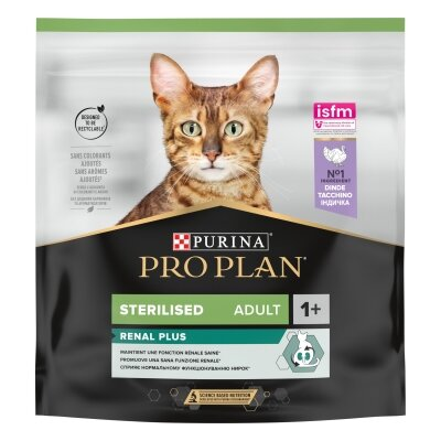 Корм сухий для стерилізованих кішок і котів Purina Pro Plan Sterilised Adult 1+ Cat Turkey з індичкою, 400 г