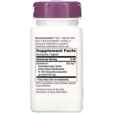 Горянка Nature's Way Horny Goat Weed 500 мг стандартизована, 60 капсул