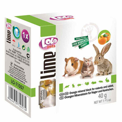 Мінеральний камінь для гризунів і кроликів Lolo Pets з апельсином, 40 г