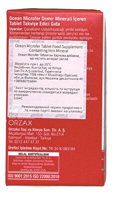 Залізо Orzax Ocean Microfer, 30 таблеток