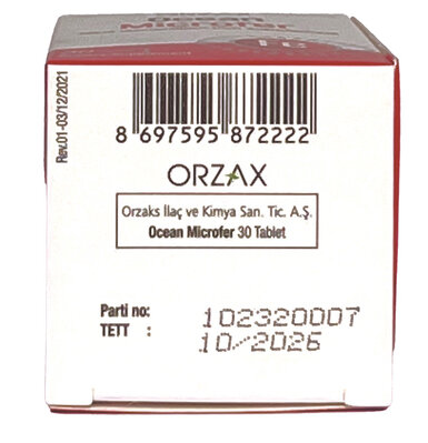 Залізо Orzax Ocean Microfer, 30 таблеток