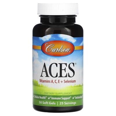 Вітамінно-мінеральний комплекс Carlson Labs Aces + selenium, 50 гелевих капсул