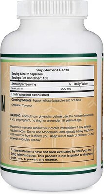Монолаурин Double Wood Monolaurin 1000 mg, 210 капсул