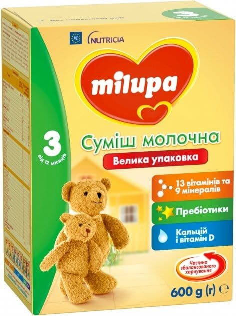 Суміш суха молочна Milupa 3 для дітей з 12 місяців, 600 г