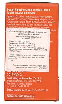 Цинк піколінат Orzax Ocean Picozinc, 30 таблеток