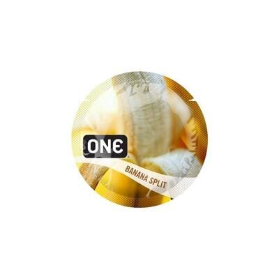 Презерватив ONE Flavor Waves Банановий спліт жовтий, 1 штука