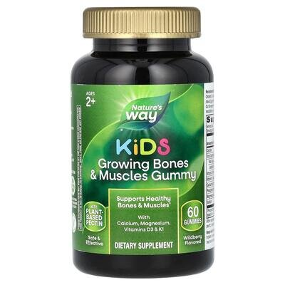 Комплекс для зростання кісток і м'язів Nature's Way Growing Bones & Muscles для дітей від 2 років, лісова ягода, 60 жувальних цукерок
