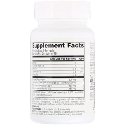 Омега-3 Source Naturals Omega-3s EPA-DHA 300 мг для веганів, 30 капсул