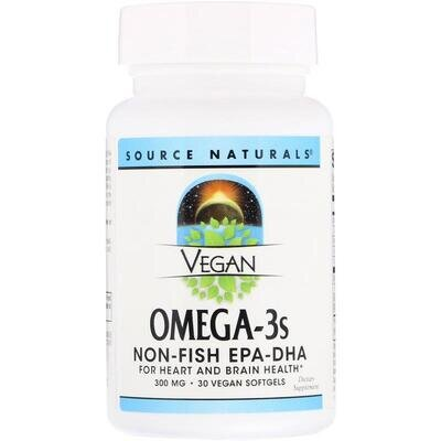 Омега-3 Source Naturals Omega-3s EPA-DHA 300 мг для веганів, 30 капсул