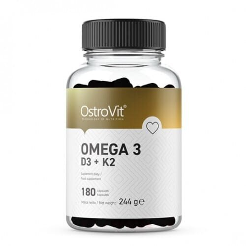Жирні кислоти OstroVit Omega 3 D3+K2, 180 капсул