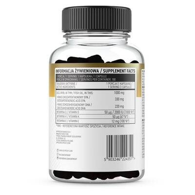 Жирні кислоти OstroVit Omega 3 D3+K2, 180 капсул