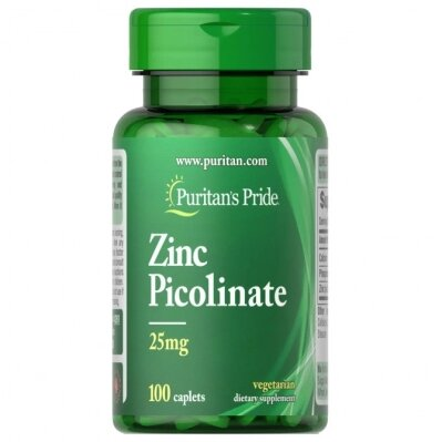 Цинк піколінат Puritan's Pride Zinc Picolinate 25 мг, 100 каплет