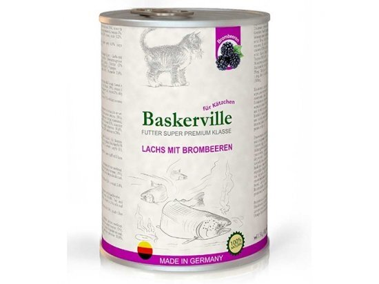 Консерва для кошенят Baskerville Super Premium лосось з ожиною, 400 г
