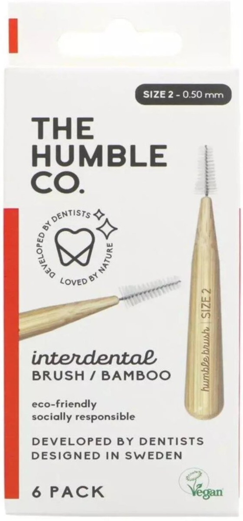 Інтердентальні щітки Humble бамбукові, розмір 2, 0.50 мм, 6 шт