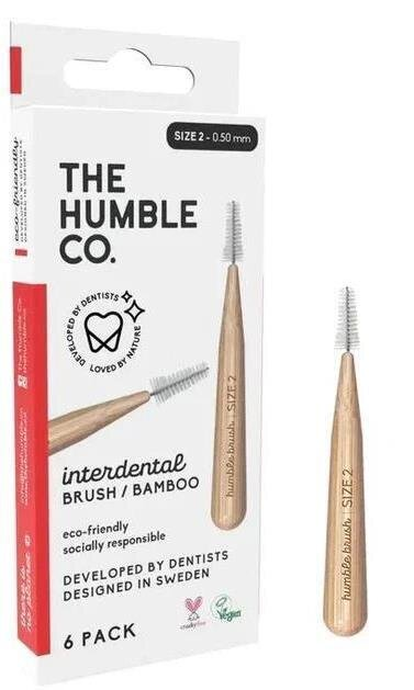 Інтердентальні щітки Humble бамбукові, розмір 2, 0.50 мм, 6 шт
