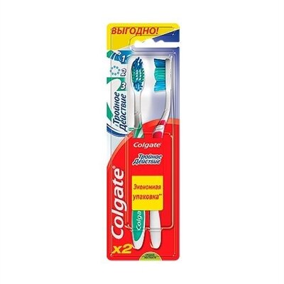 Зубна щітка Colgate Потрійна дія, 2 штуки