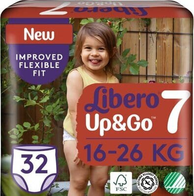 Підгузки-трусики Libero Up&Go розмір 7, 16-26 кг, 32 шт