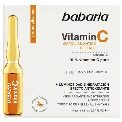 Сироватка для обличчя Babaria Vitamin C в ампулах антиоксидантна з вітаміном С, 5 шт х 2 мл