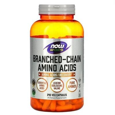 Комплекс амінокислот NOW Sports Branched Chain Amino Acids вег. капсули №240