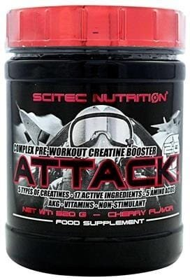 Креатин перед тренировкой Scitec Nutrition ATTACK 2.0, вишня, 320 г