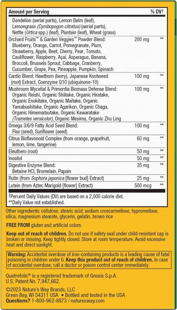 Мультивітаміни Nature's Way Alive! Max3 Potency Multivitamin With Iron, 90 таблеток