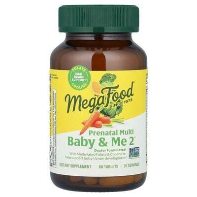 Вітаміни для вагітних MegaFood Baby&Me 2 Prenatal, 60 таблеток