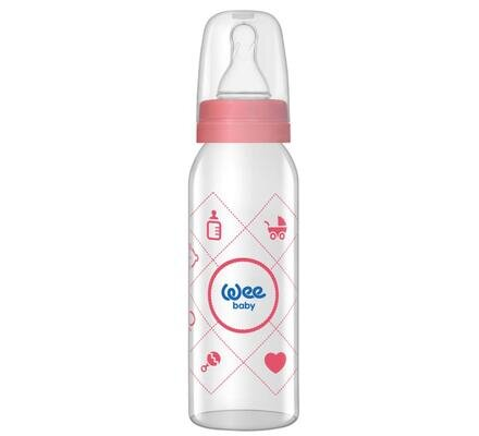 Пляшечка для годування Wee Baby Classic скляна, силіконова соска №1, 250 мл