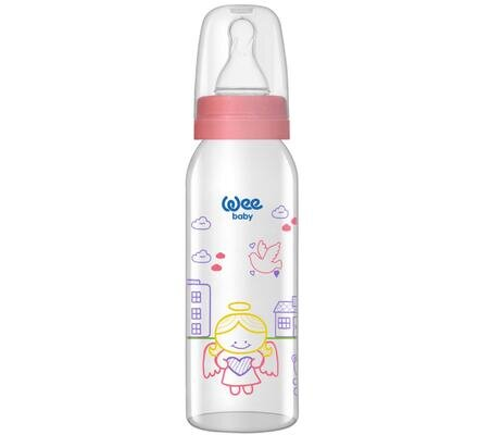 Пляшечка для годування Wee Baby Classic скляна, силіконова соска №1, 250 мл