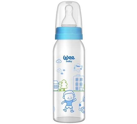 Пляшечка для годування Wee Baby Classic скляна, силіконова соска №1, 250 мл